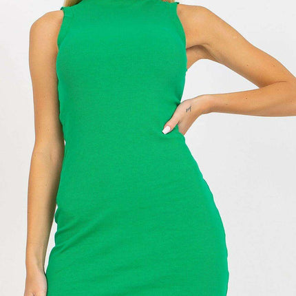 Chic Ribbed Sleeveless Summer Mini Dress