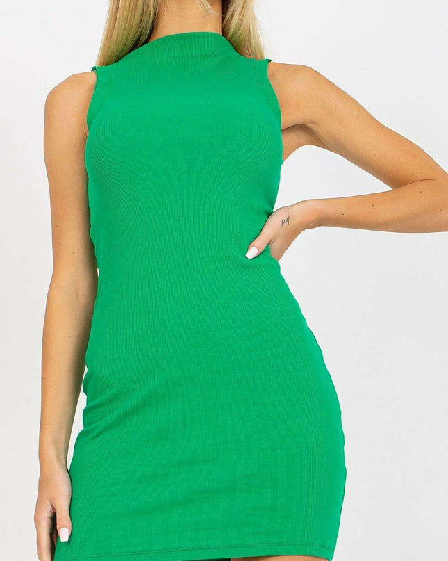 Chic Ribbed Sleeveless Summer Mini Dress