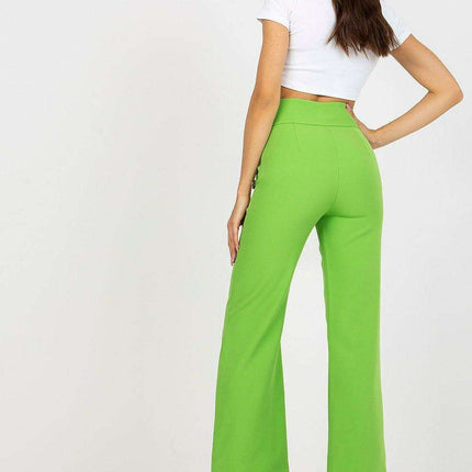 Elegant High Waisted Women's Trousers Decorative Buttons