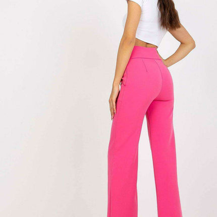 Elegant High Waisted Women's Trousers Decorative Buttons