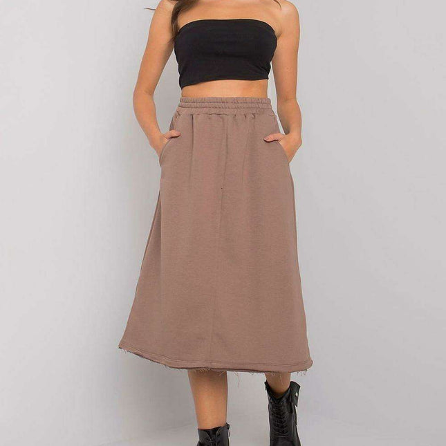 Stylish Cotton Flared Skirt with Functional Side Pockets