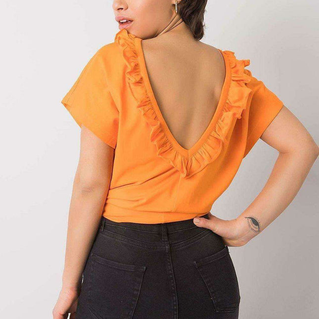 Elegant Ruffled Backless Top