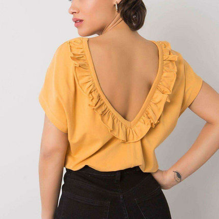 Elegant Ruffled Backless Top