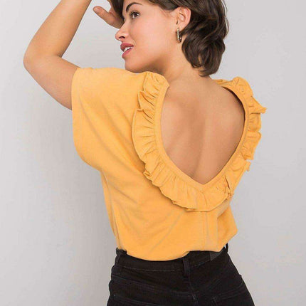 Elegant Ruffled Backless Top