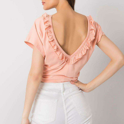 Elegant Ruffled Backless Top