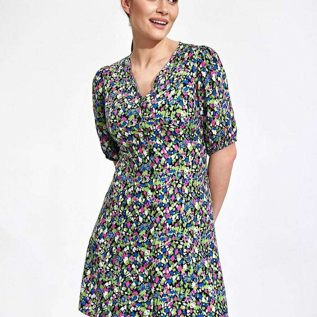 Summer Elegance Button-Up Mini Dress