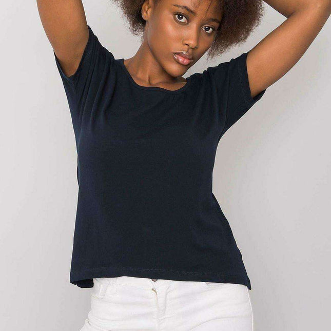 Chic Women's Back Slit Cotton Blend Tee by BFG