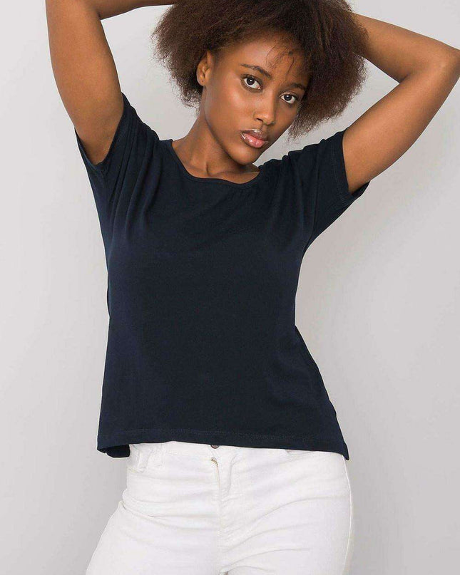 Chic Women's Back Slit Cotton Blend Tee by BFG