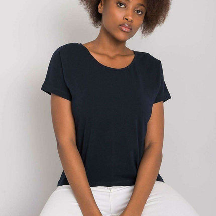 Chic Women's Back Slit Cotton Blend Tee by BFG
