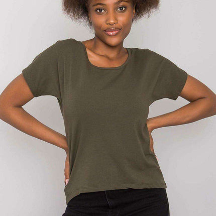 Chic Women's Back Slit Cotton Blend Tee by BFG
