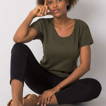 Chic Women's Back Slit Cotton Blend Tee by BFG