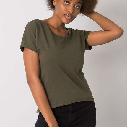 Chic Women's Back Slit Cotton Blend Tee by BFG