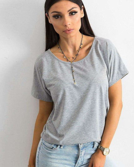 Chic Women's Back Slit Cotton Blend Tee by BFG