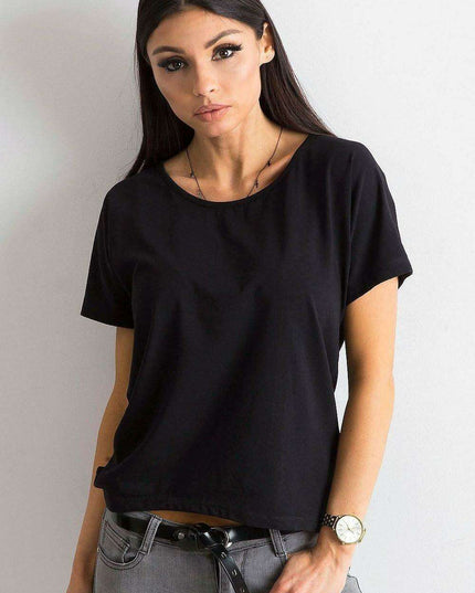 Chic Women's Back Slit Cotton Blend Tee by BFG