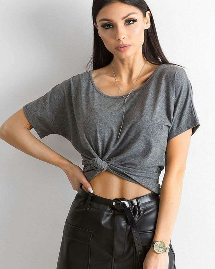 Chic Women's Back Slit Cotton Blend Tee by BFG