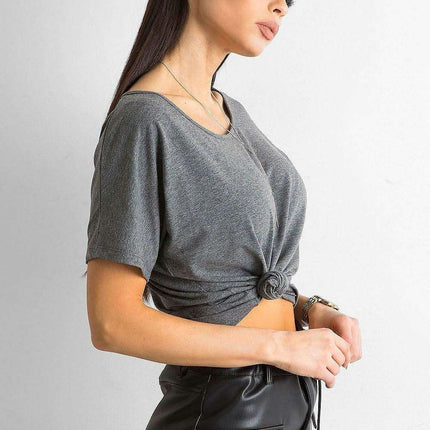 Chic Women's Back Slit Cotton Blend Tee by BFG