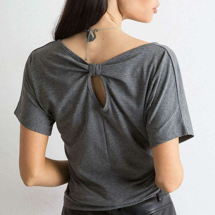 Chic Women's Back Slit Cotton Blend Tee by BFG