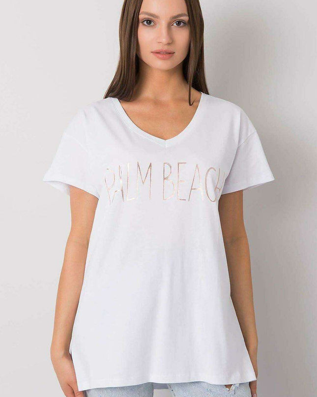 Chic V-Neck Cotton Tee for Fashion-Forward Women