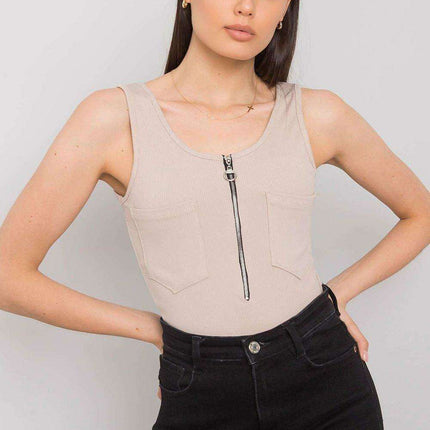 Chic Italian Summer Zip T Shirt From Italy Moda For Women