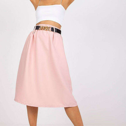 Chic Italian Inspired Skirt With Elastic Waist And Pockets