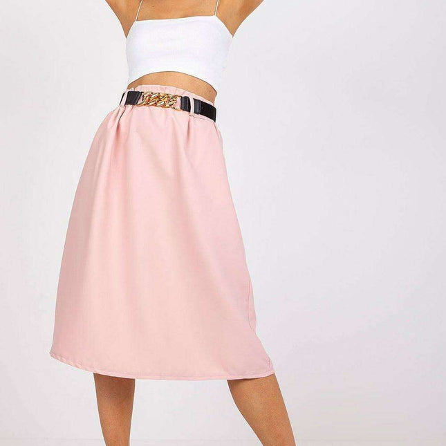 Chic Italian Inspired Skirt With Elastic Waist And Pockets