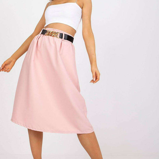 Chic Italian Inspired Skirt With Elastic Waist And Pockets