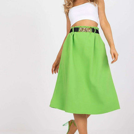 Chic Italian Inspired Skirt With Elastic Waist And Pockets