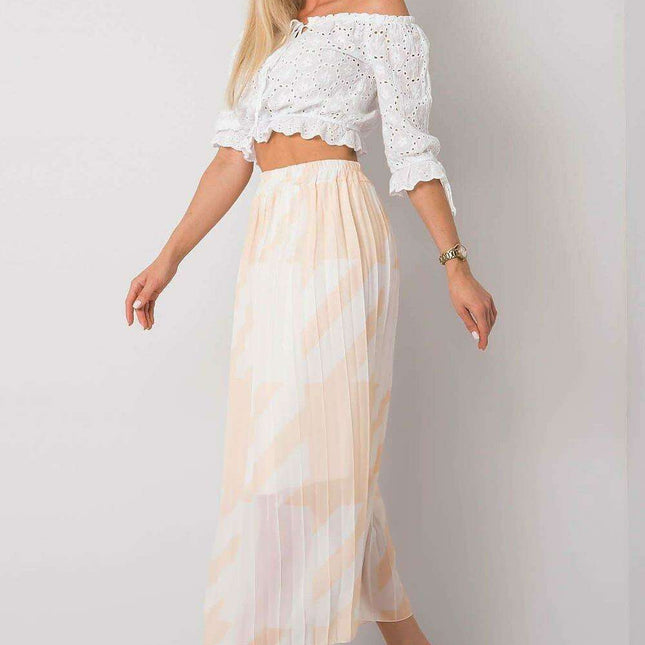 Chic Pleated Summer Skirt With Unique Italian Pattern