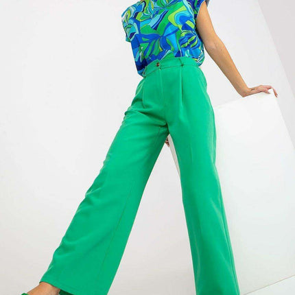 Elegant High Waisted Pleated Trousers By Italian Moda