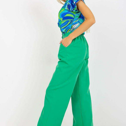Elegant High Waisted Pleated Trousers By Italian Moda