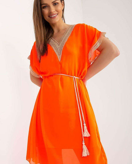 Chic Heart Neckline Daydress Openwork Details Italy Moda