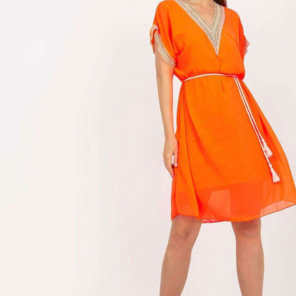 Chic Heart Neckline Daydress Openwork Details Italy Moda