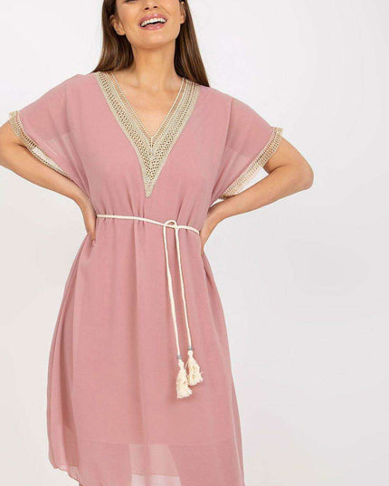 Chic Heart Neckline Daydress Openwork Details Italy Moda