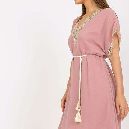 Chic Heart Neckline Daydress Openwork Details Italy Moda
