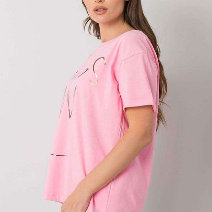 Chic Patterned Cotton Mix Women's Tee