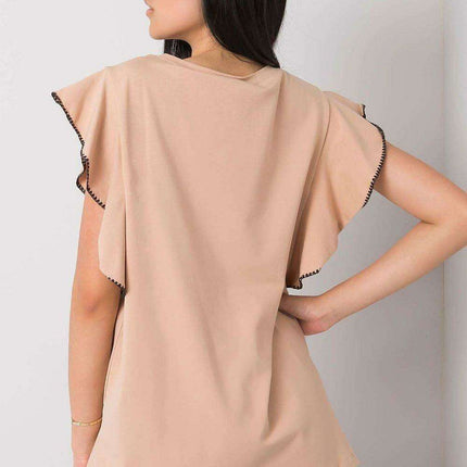 Elegant Frill Sleeve Blouse in Cotton