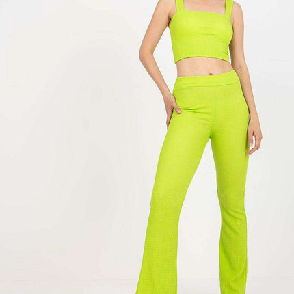Chic Italian Set Featuring Stylish Top And Wide Leg Pants