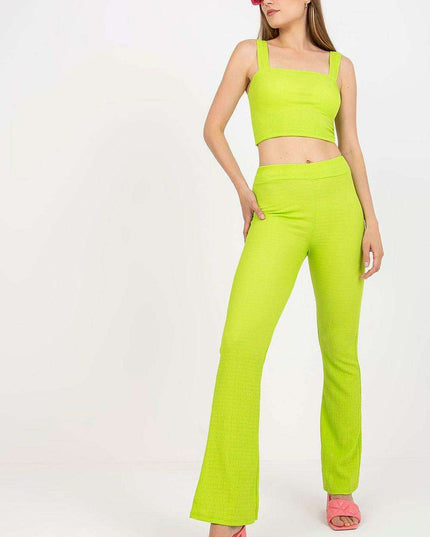 Chic Italian Set Featuring Stylish Top And Wide Leg Pants