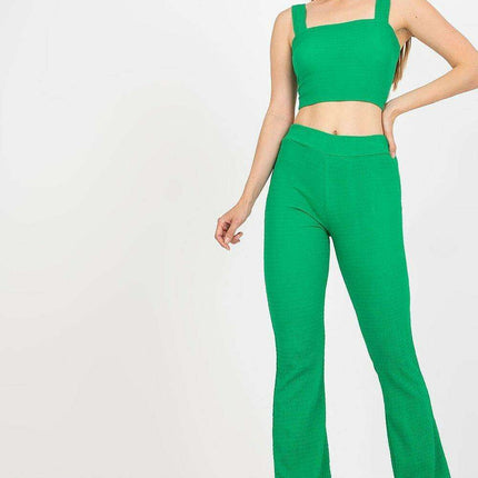 Chic Italian Set Featuring Stylish Top And Wide Leg Pants