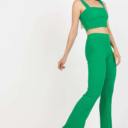 Chic Italian Set Featuring Stylish Top And Wide Leg Pants