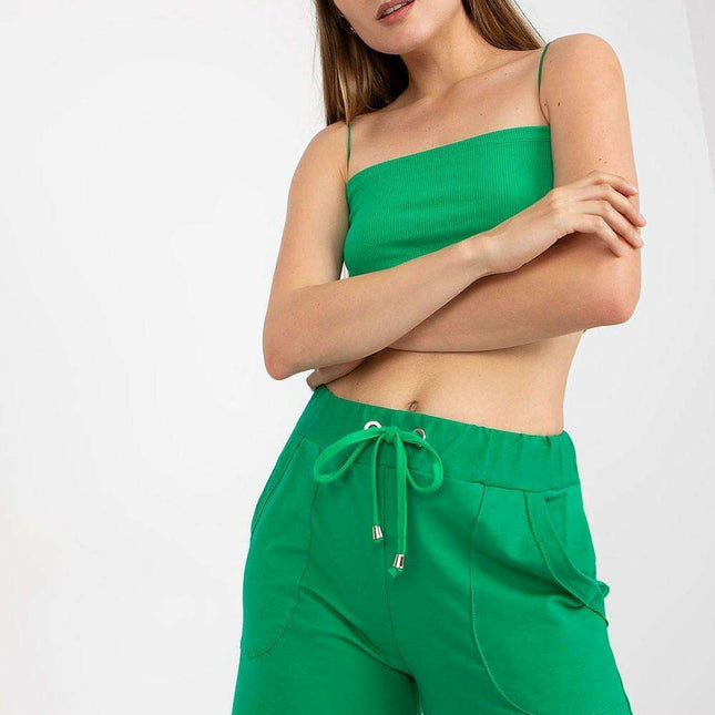 Stylish High-Rise Women's Sweat Shorts with Pocket Convenience