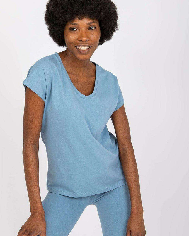 Charming Heart Neckline Cotton T-Shirt for Casual Elegance