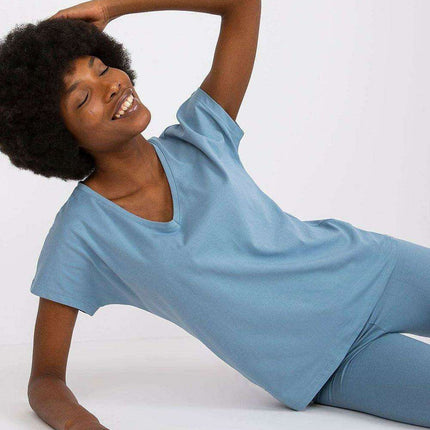 Charming Heart Neckline Cotton T-Shirt for Casual Elegance