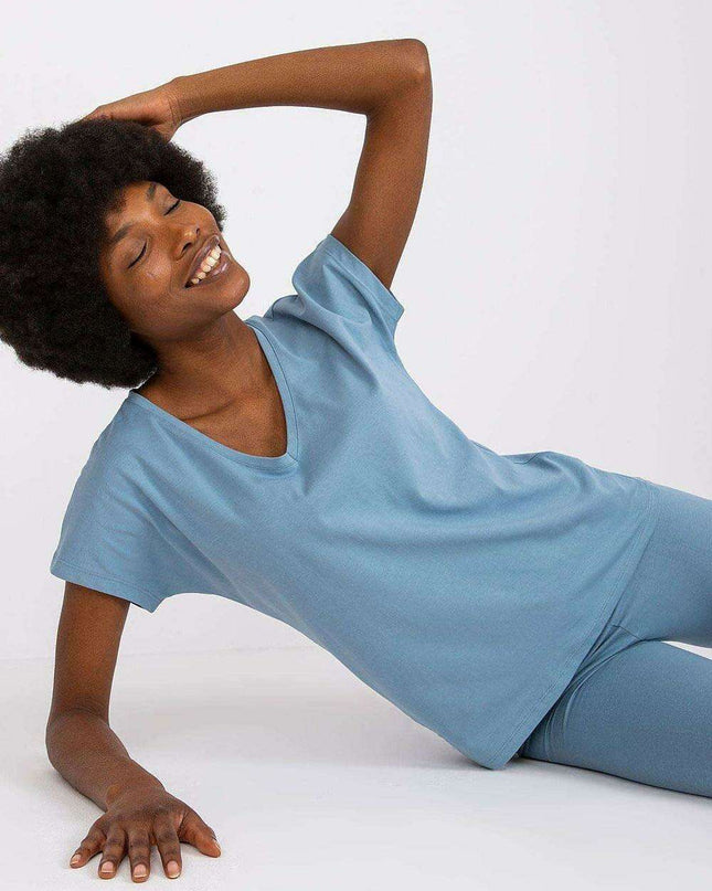 Charming Heart Neckline Cotton T-Shirt for Casual Elegance