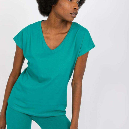 Charming Heart Neckline Cotton T-Shirt for Casual Elegance