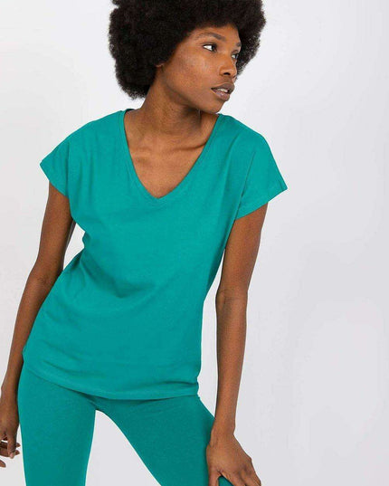 Charming Heart Neckline Cotton T-Shirt for Casual Elegance