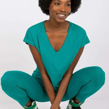 Charming Heart Neckline Cotton T-Shirt for Casual Elegance