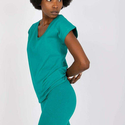 Charming Heart Neckline Cotton T-Shirt for Casual Elegance