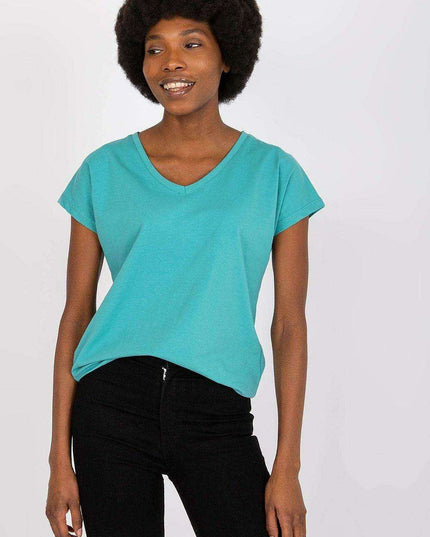 Charming Heart Neckline Cotton T-Shirt for Casual Elegance