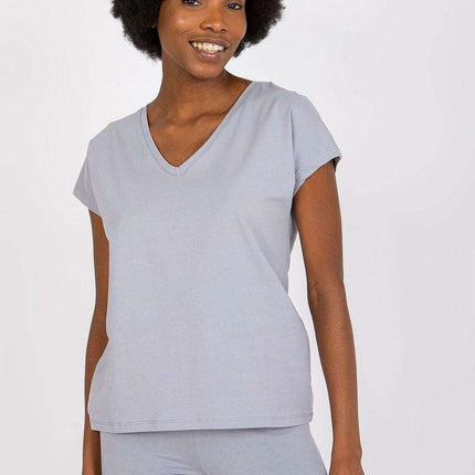 Charming Heart Neckline Cotton T-Shirt for Casual Elegance